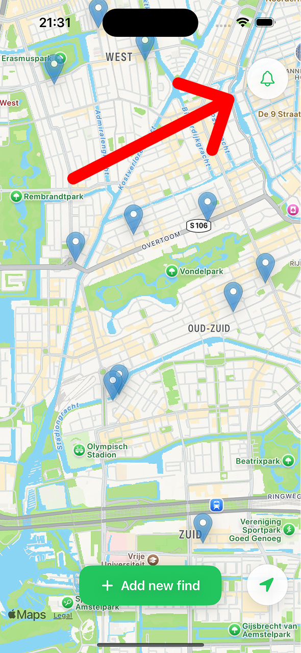 Notifications settings page