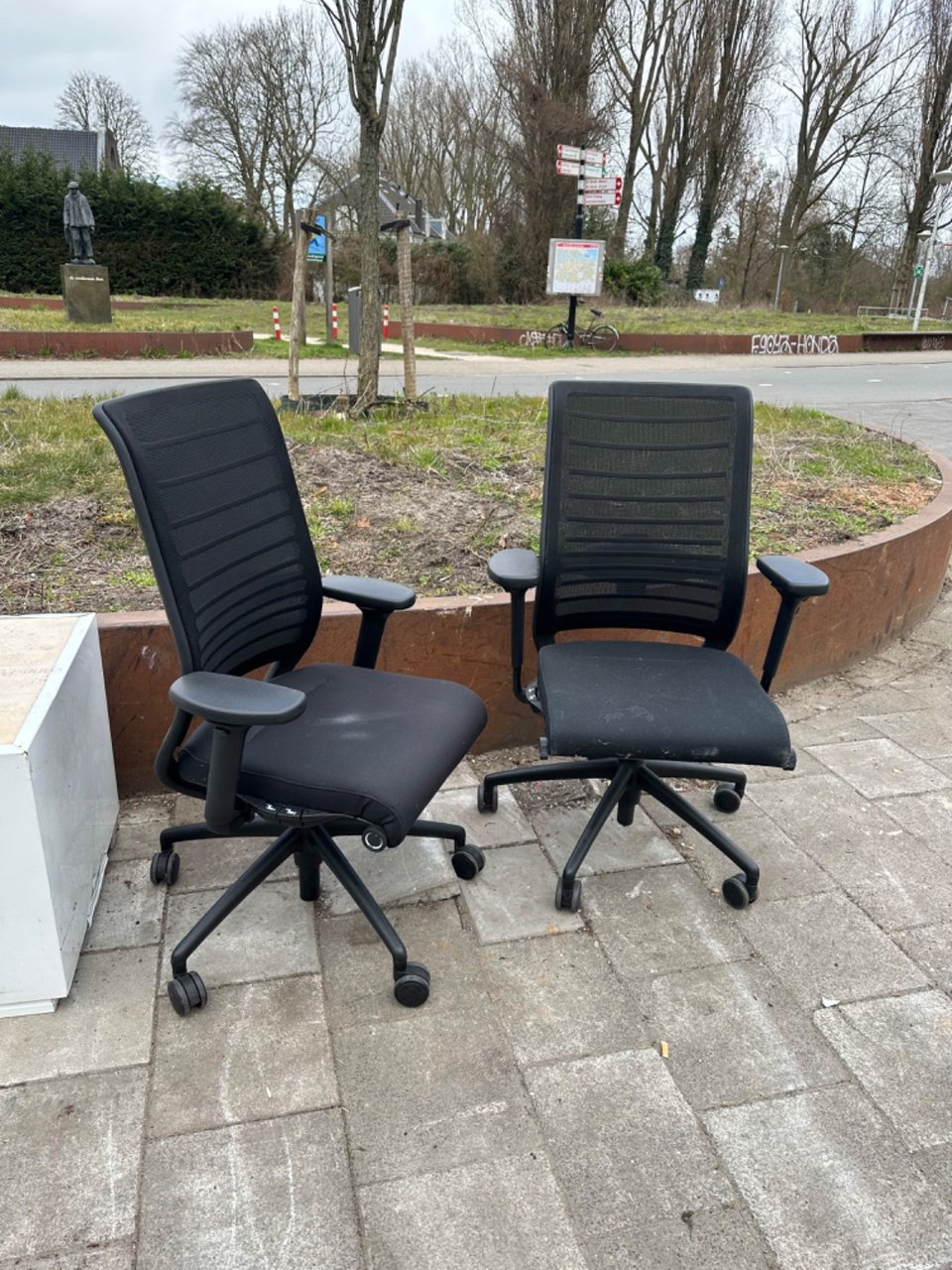 Two black desk chairs