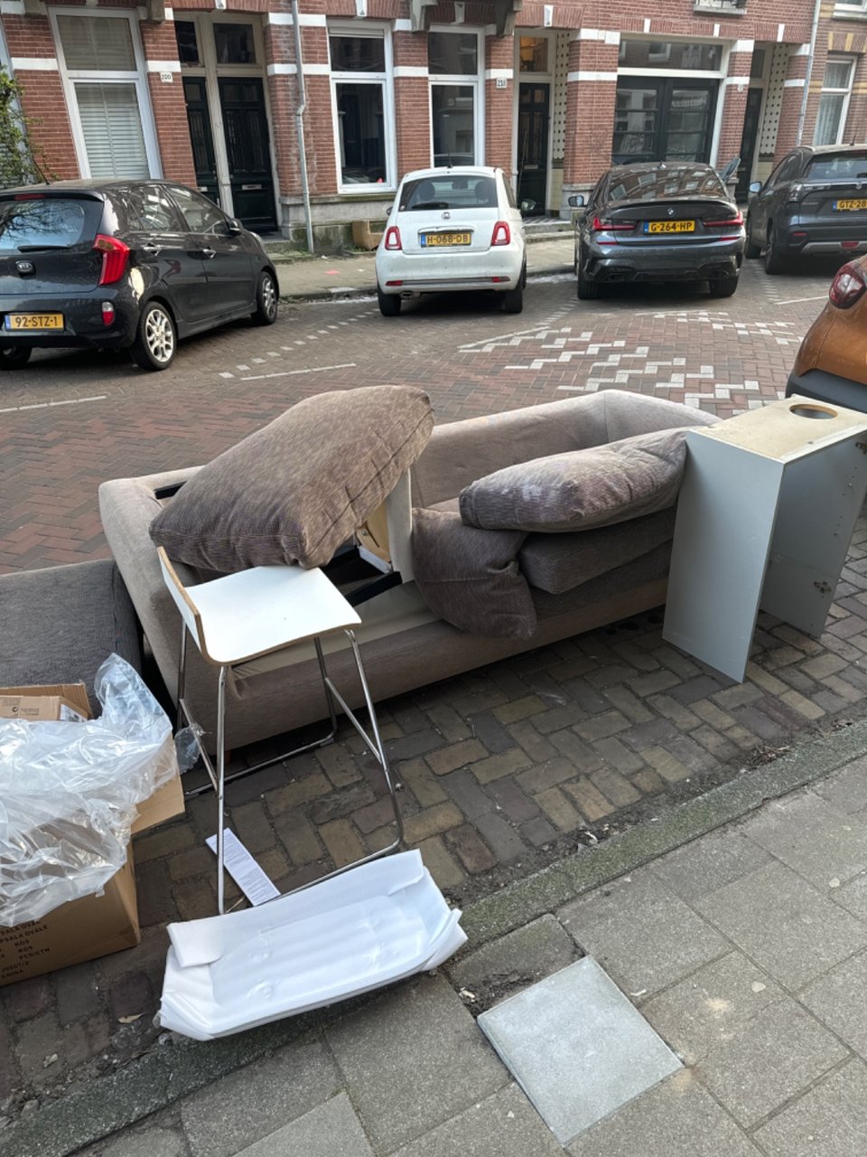 Couch, high table and ottoman