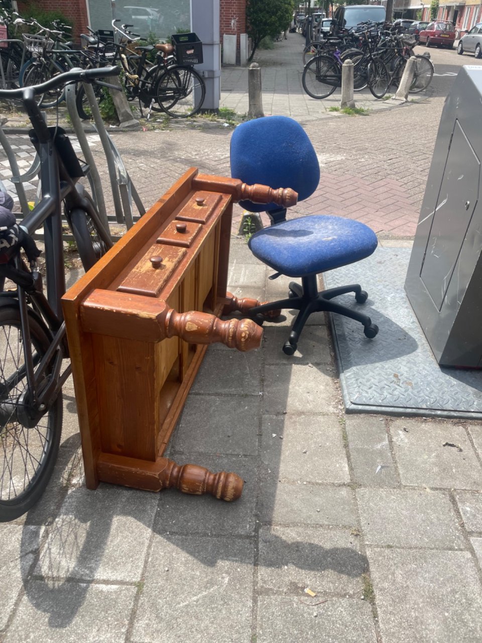 Nice wooden table with three drawers