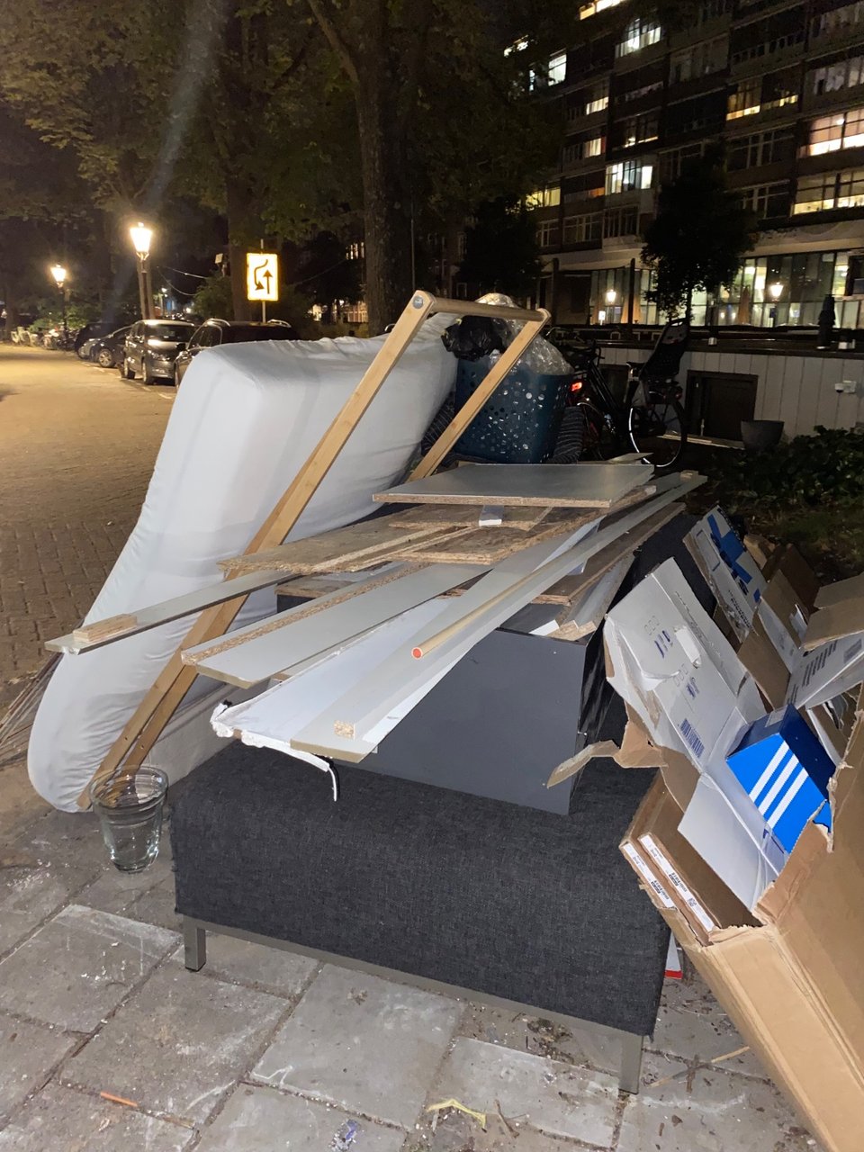 Couch, matress, bedside table