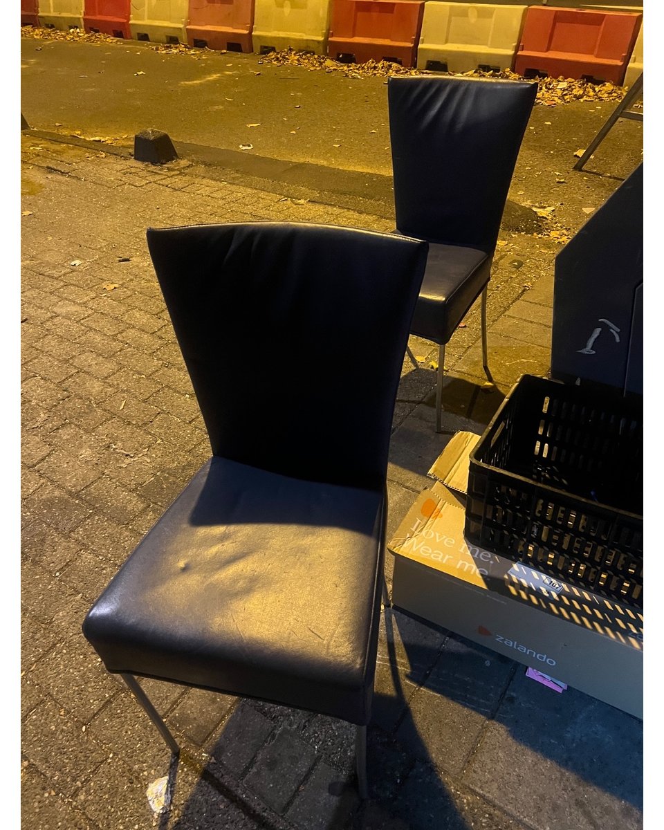 really nice blue leather chairs. in really good condition