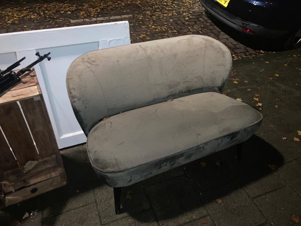 Sofa! A little wet, but in good condition. Who’s gonna be the new owner?