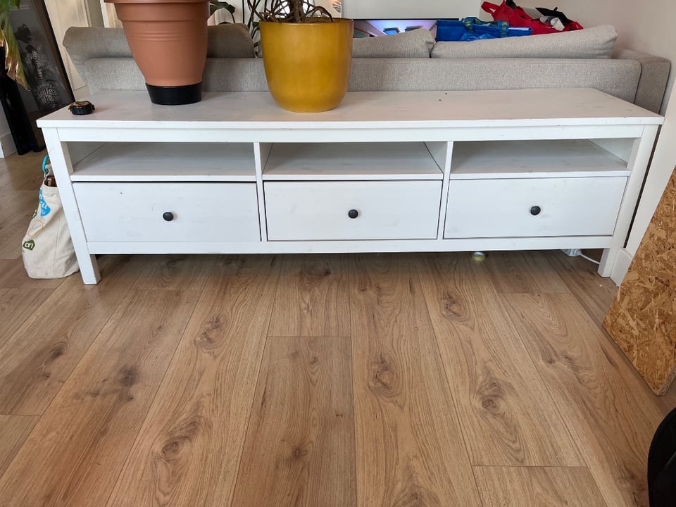Wooden sideboard with three draws, pick up anytime on Monday after 11. 

Dimensions 
181 long x 48 deep x 56 tall 

Pick up only.