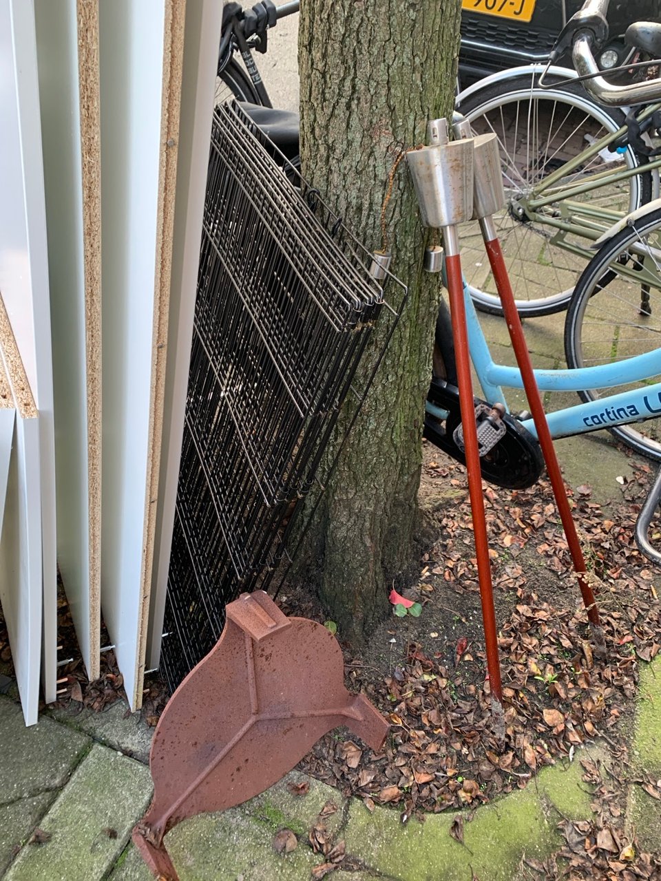 A dog crate, quite large