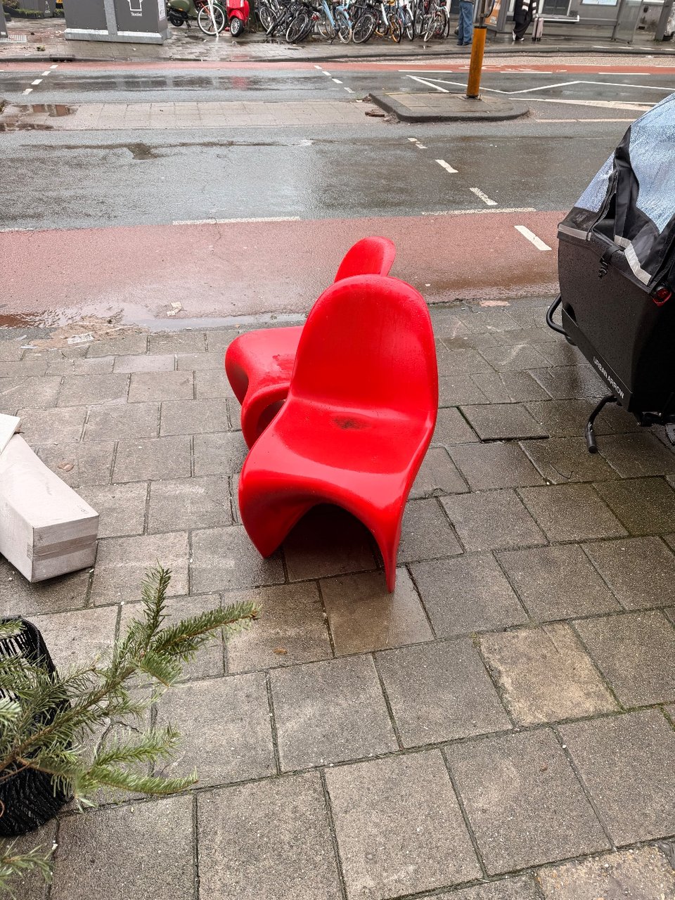 Two red chairs