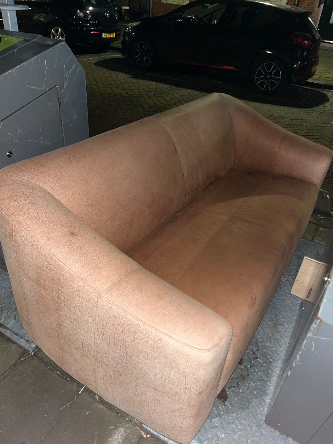 Tan leather couch