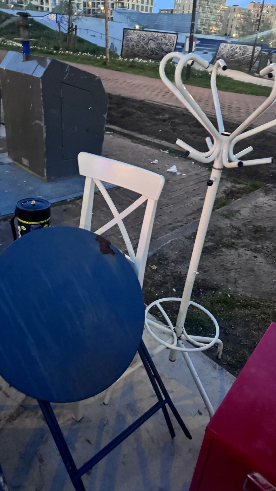 Metal cabinet, table, hanger etc