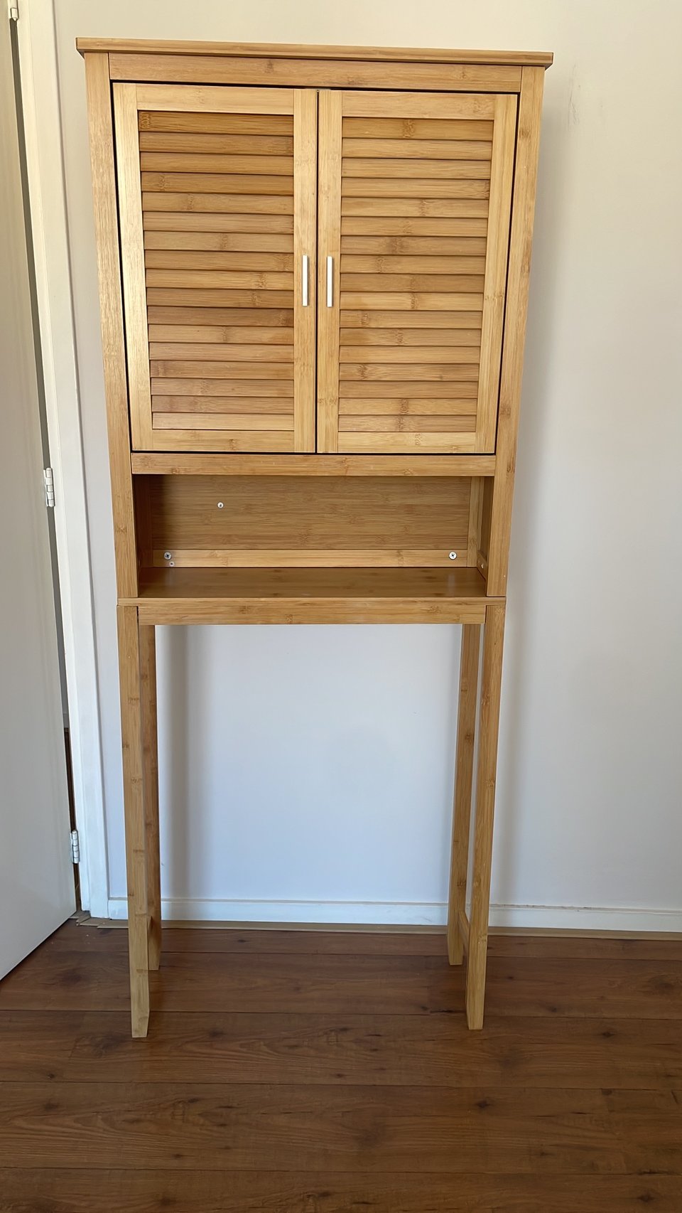 Wasmachine meubel van bamboo